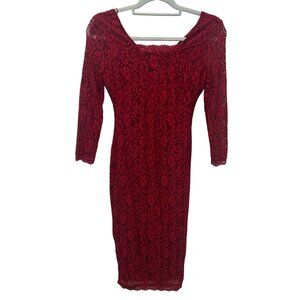 Candies vamp lace overlay fitted party dress chili pepper vamp holiday XS